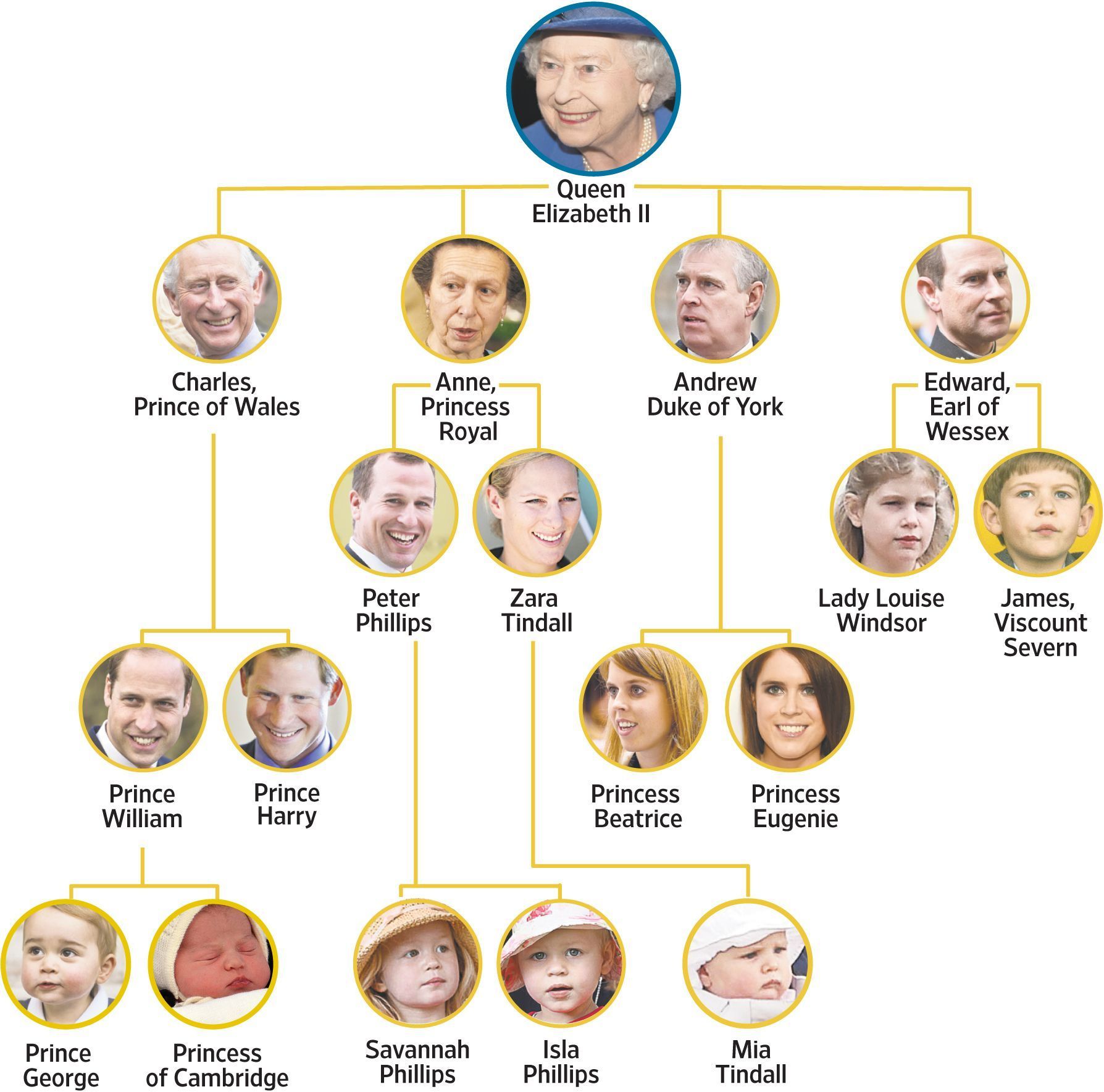 Famille Royale Pays-bas Arbre Généalogique la descendance d'Elisabeth II et Philip d'Edimbourg
